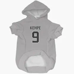 Los Angeles Kings Adrian Kempe Gray Pet Hoodie for Dog & Cat