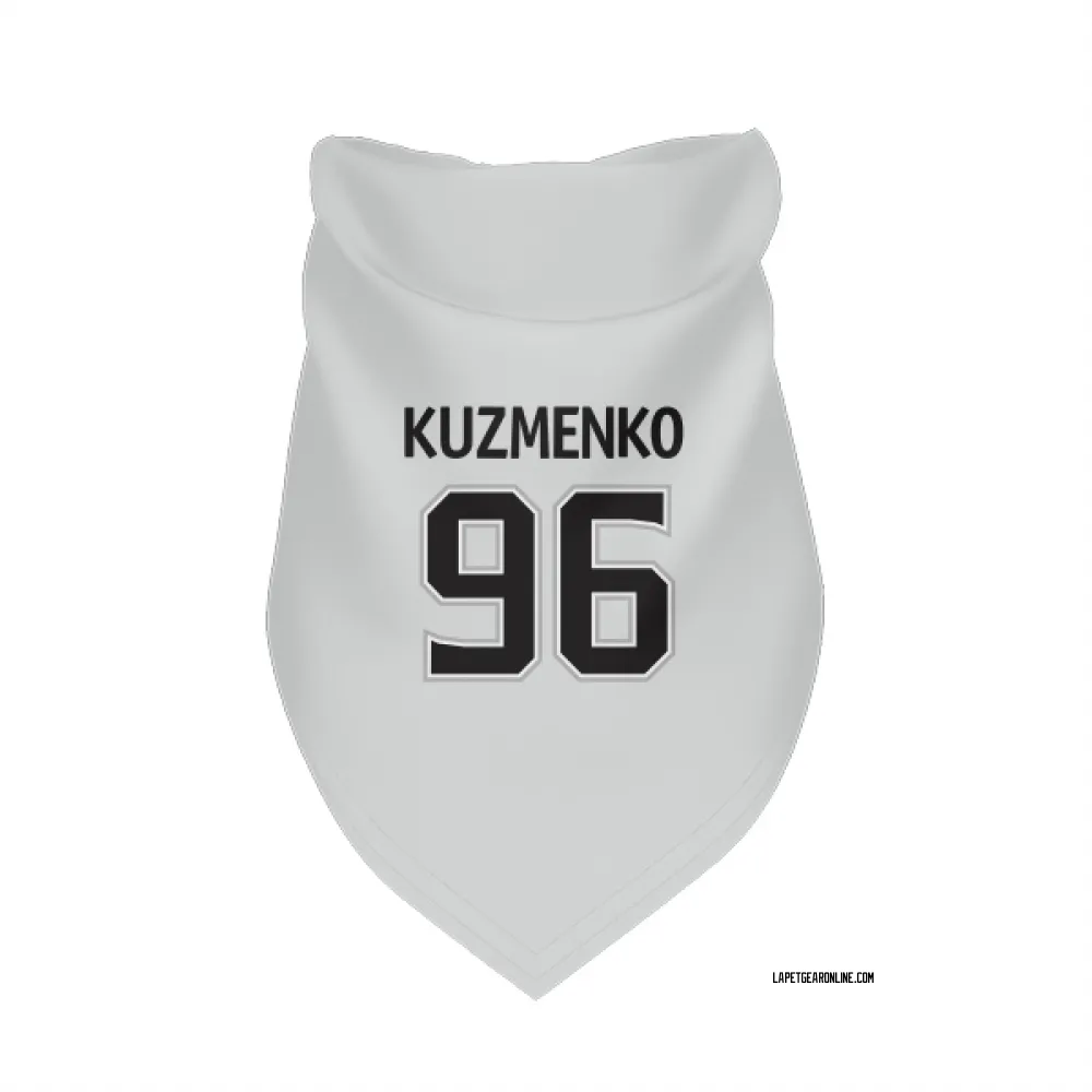 Los Angeles Kings Andrei Kuzmenko White Pet Bandana for Dog & Cat