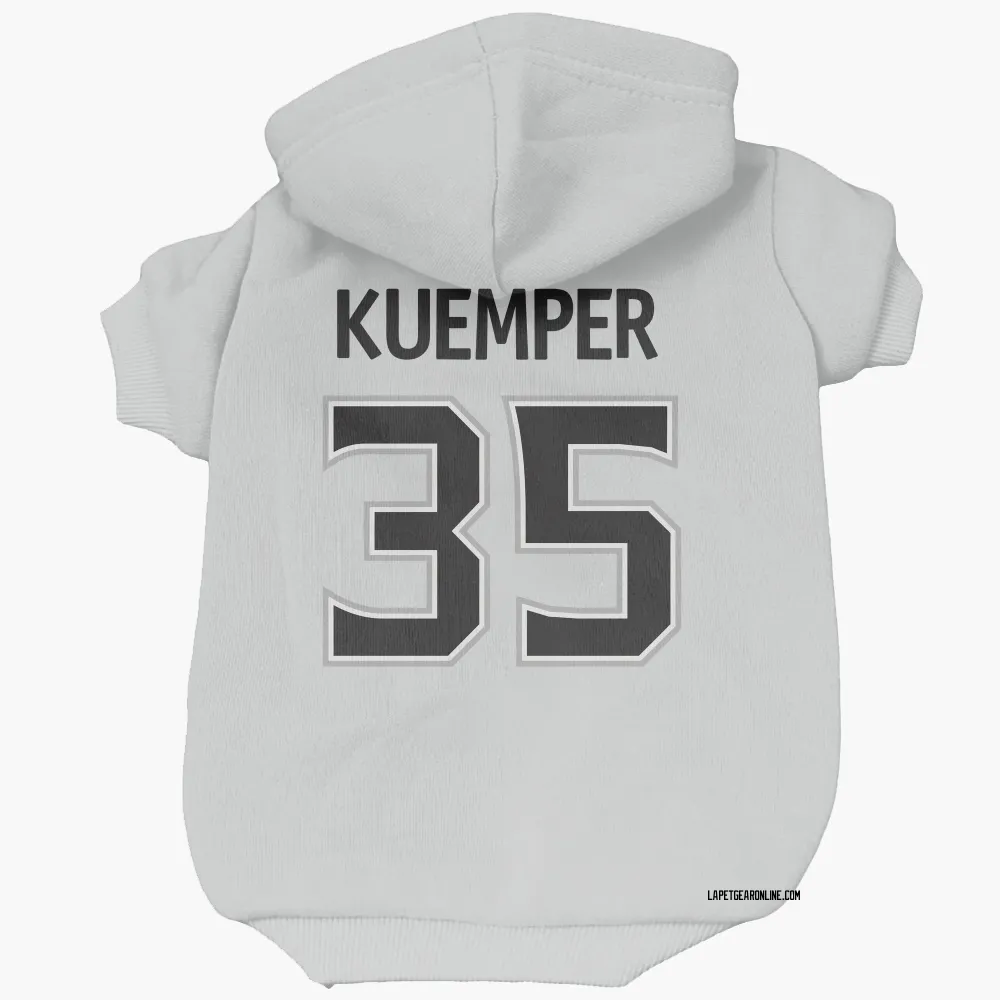 Los Angeles Kings Darcy Kuemper White Pet Hoodie for Dog & Cat