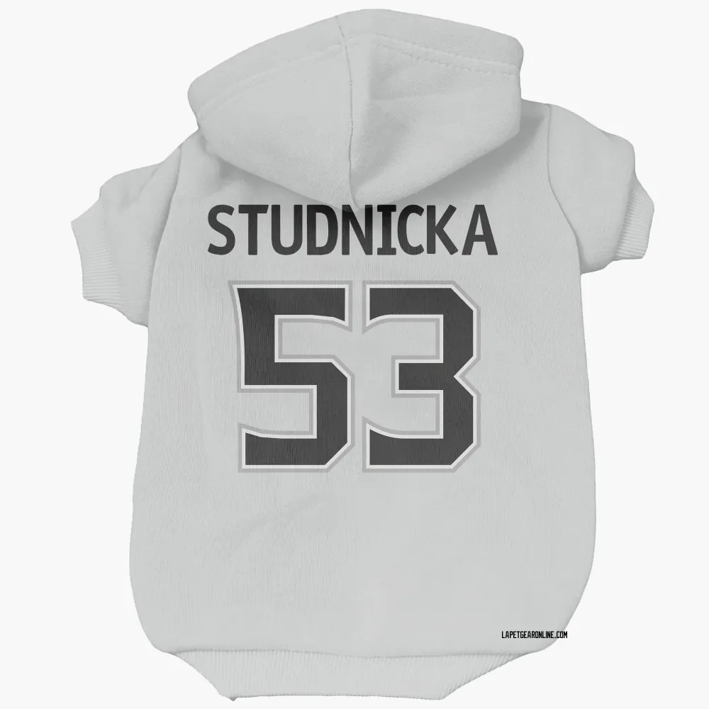 Los Angeles Kings Jack Studnicka White Pet Hoodie for Dog & Cat
