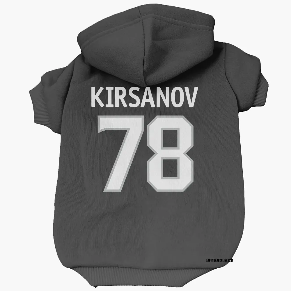 Los Angeles Kings Kirill Kirsanov Black Pet Hoodie for Dog & Cat