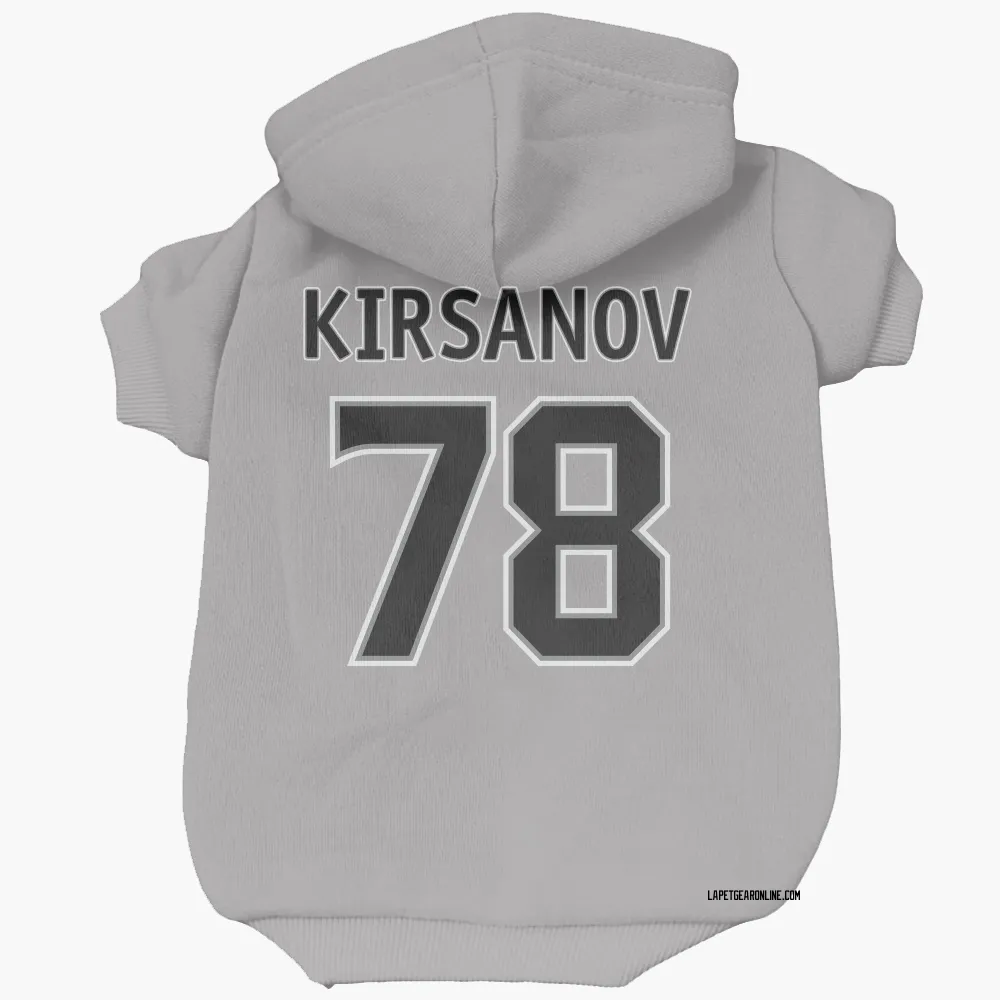 Los Angeles Kings Kirill Kirsanov Gray Pet Hoodie for Dog & Cat
