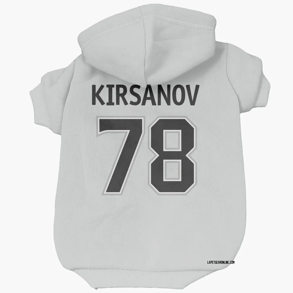 Los Angeles Kings Kirill Kirsanov White Pet Hoodie for Dog & Cat