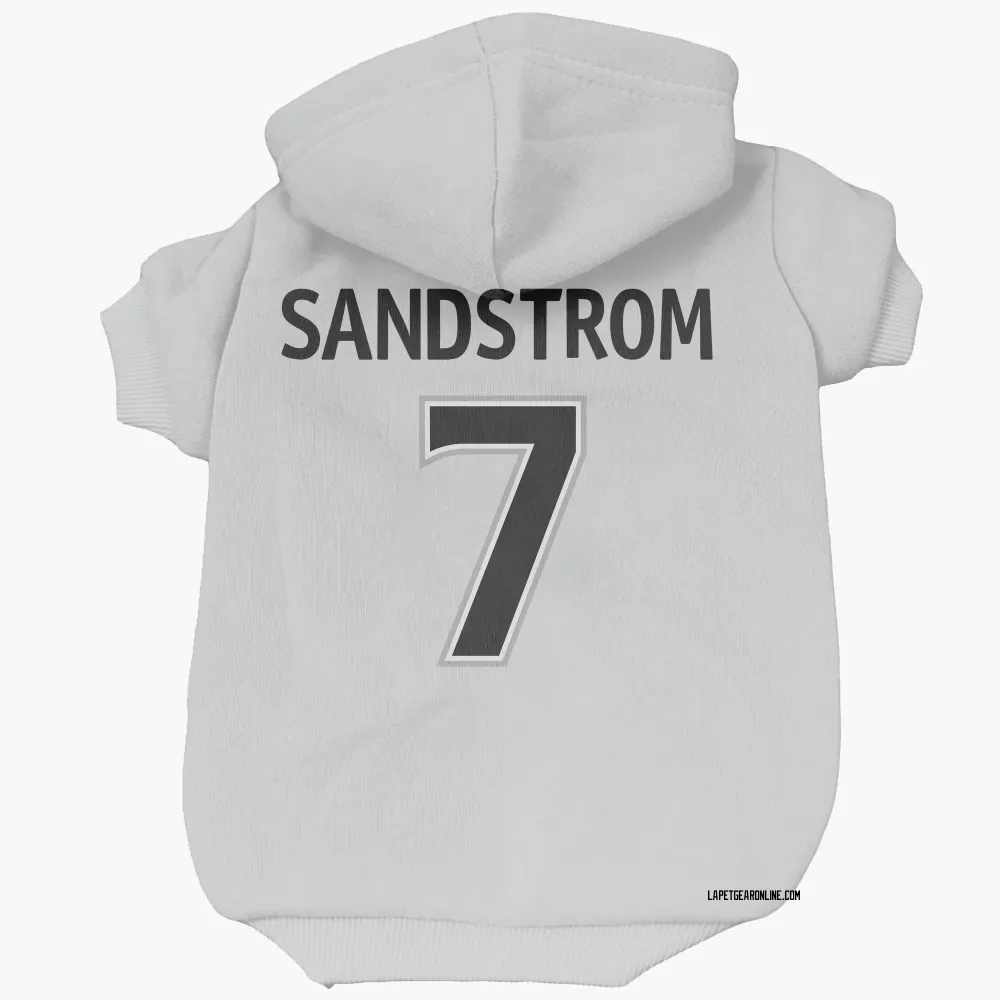 Los Angeles Kings Tomas Sandstrom White Pet Hoodie for Dog & Cat