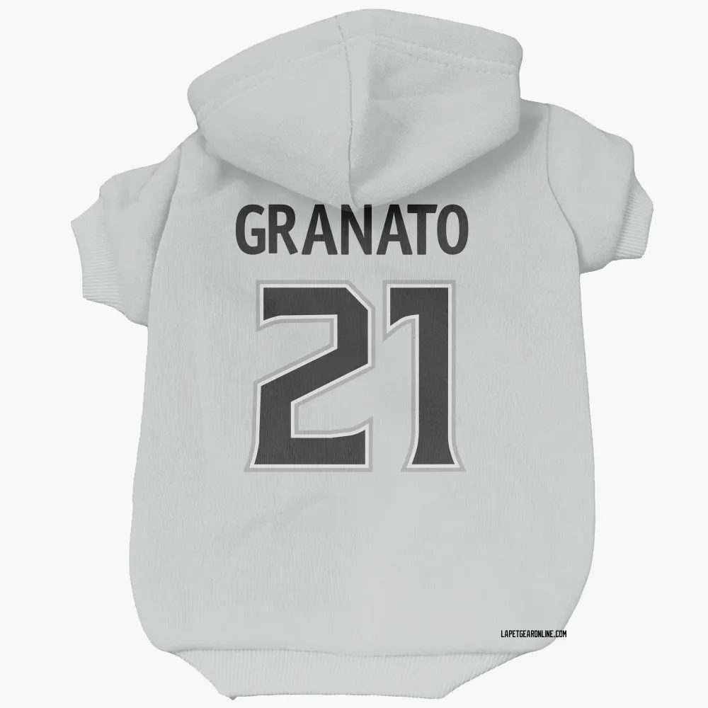 Los Angeles Kings Tony Granato White Pet Hoodie for Dog & Cat